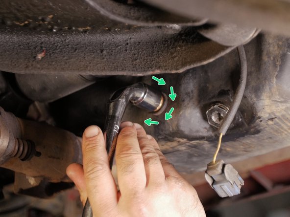 
Tighten the probe using the 19 pipe wrench
