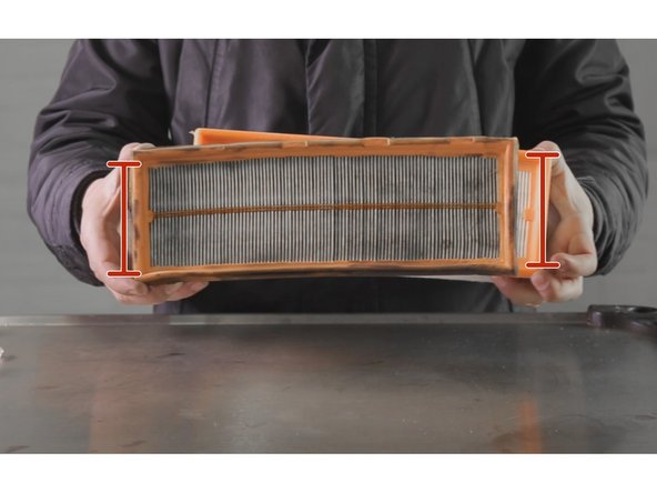 Comparer l'ancien et le nouveau filtre à air (longueur largeur)