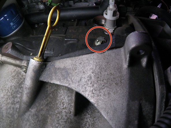 Retirer le bouchon de la pige du  vilebrequin afin d’insérer la pige avec une douille Torx E14