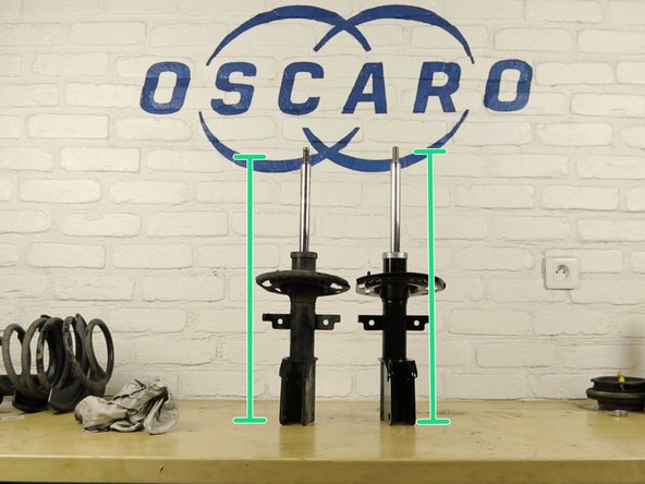 Comparer les dimensions du nouvel amortisseur à l'ancien