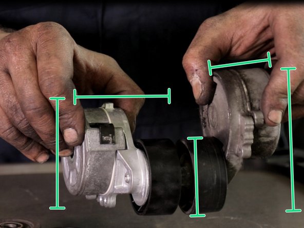 Comparer l'ancien et le nouveau galet tendeur