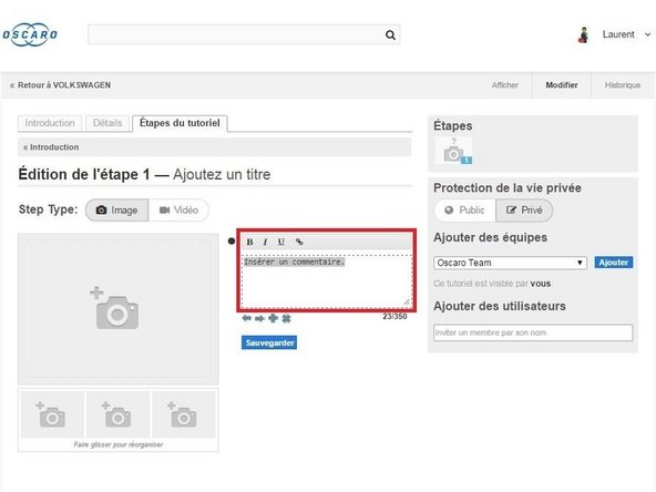 Ajoutez vos instructions dans la zone de texte prévue à cet effet.