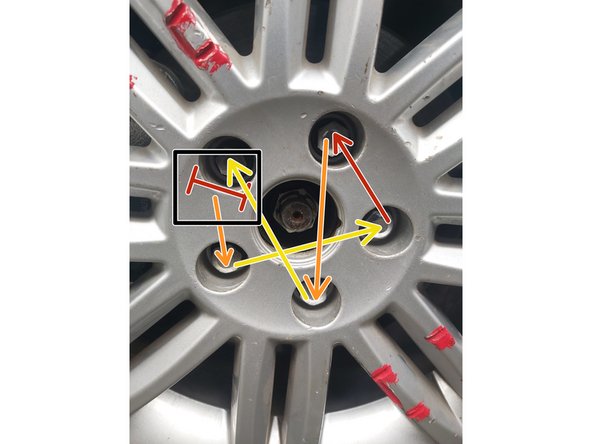 recommande: Pour éviter de vous blesser, maintenez la roue quand vous dévissez les vis de fixation.