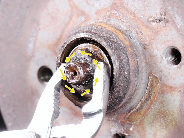 Desserrez l'écrou à l'aide de la pince multiprise