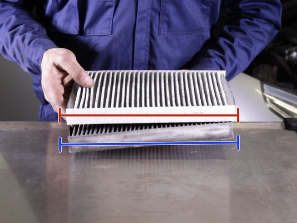 Comparez les dimensions de l'ancien et du nouveau filtre habitacle (hauteur, largeur, épaisseur)