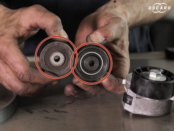 Comparer les dimensions entre l'ancien et le nouveau galet enrouleur