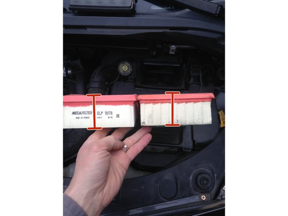 Avant de monter le nouveau filtre, s'assurer que celui-ci est identique à l'ancien: longueur, largeur, hauteur.