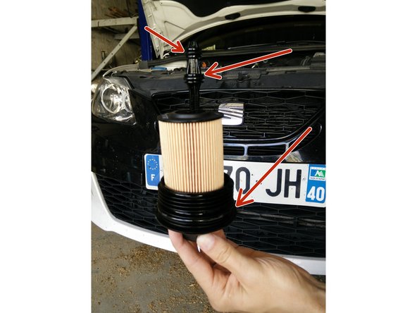 
Install the new filter and the 3 gaskets provided
