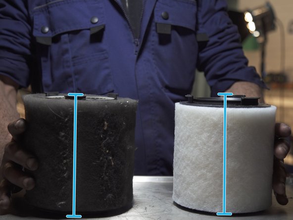 Comparer les dimensions du nouveau filtre avec l'ancien, hauteur, longueur et largeur