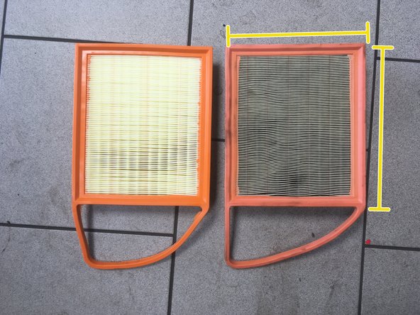 Vérifier les dimensions entre l'ancien et le nouveau filtre à air (longueur,largeur,forme)