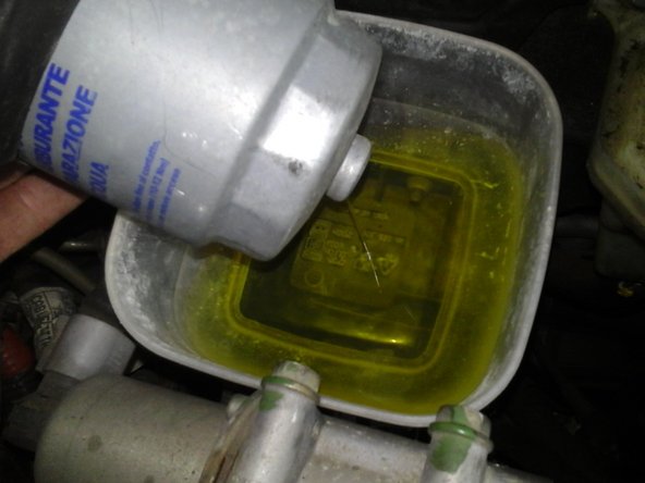 Le liquide doit s'écouler dans le bac. Attendre 30 secondes que cela s'égoutte un peu.