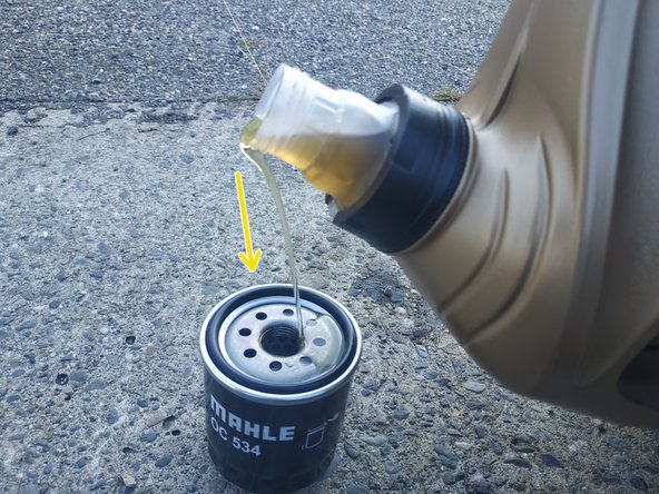 remplir le filtre d'huile