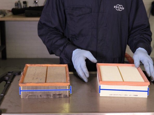 Vérifier la correspondance entre l'ancien et le nouveau filtre (longueur largeur,hauteur)