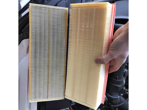 L'ancien filtre n'était pas très sale, il avait 20 000 kms et un an.