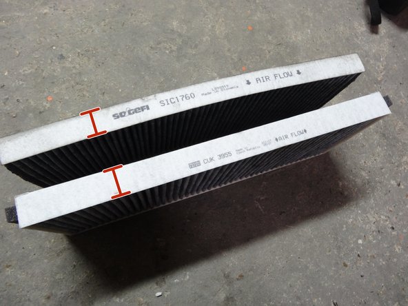 Comparer l'ancien et le nouveau filtre