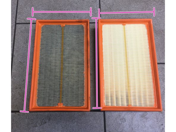 
Check the correspondence between the old and new air filter
