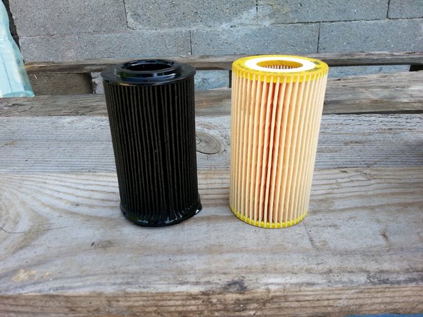 Comparer l'ancien et le nouveau filtre à huile (hauteur,longueur)