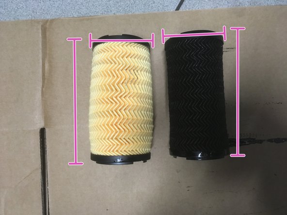 Vérifier la correspondance entre l'ancien et le nouveau filtre à huile