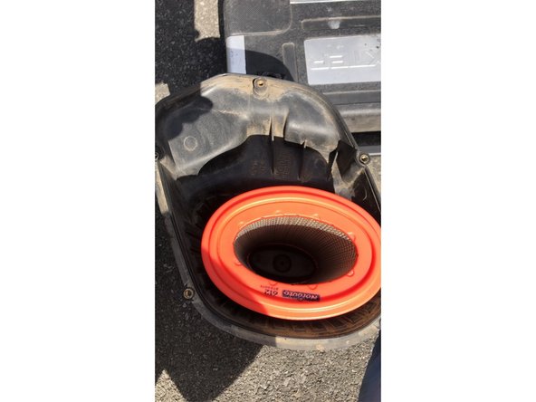 
the filter being oval in shape, it is placed directly on top
