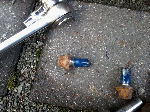 Nettoyage des 2 vis du support d'étrier et mettre du frein filet moyen sur le pas de vis ( couleur bleu )