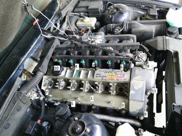 Serrer dans l'ordre de 1 à 11