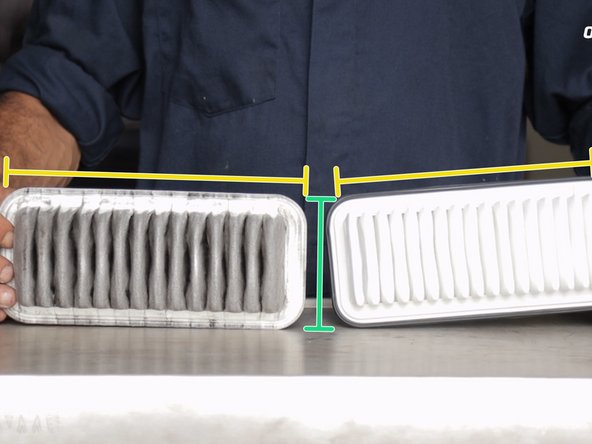 Comparez l'ancien et le nouveau filtre à air pour vous assurez des dimensions