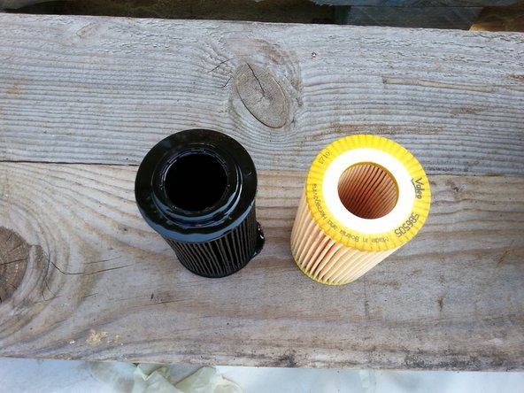 Comparer l'ancien et le nouveau filtre à huile (hauteur,longueur)