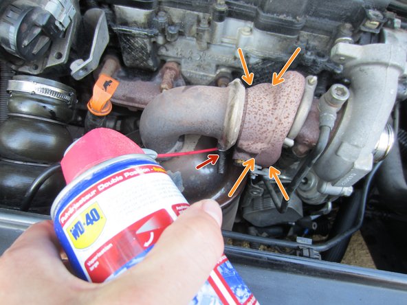
Spray rusty fasteners with penetrating oil to make disassembly easier.
