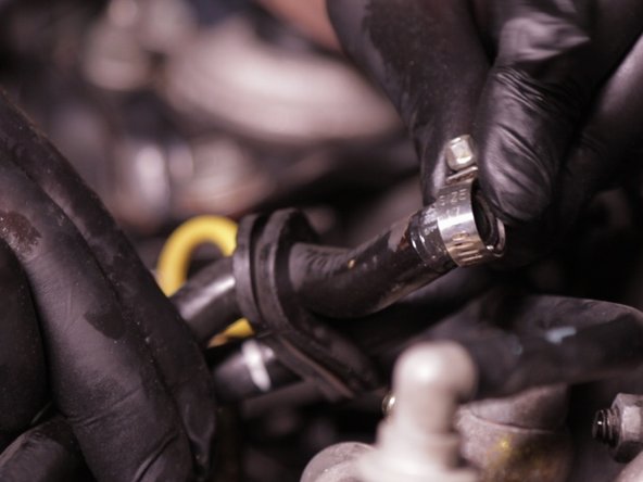 Placer le collier sur la durite