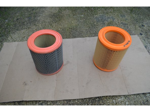 Comparer l'ancien et le nouveau filtre à air (diamètre,longueur)