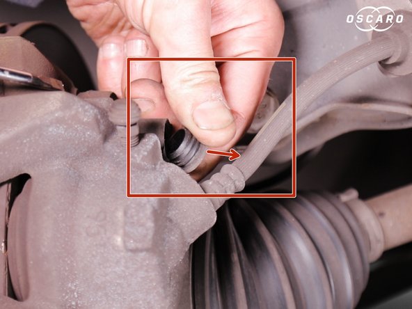 Retirer les 2 capuchons de colonettes derrière l’étrier