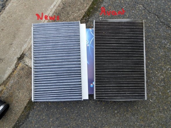 Comparer le nouveau filtre de l'ancien.