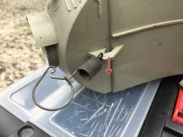 
Retrieve the fixing spring from the old light
