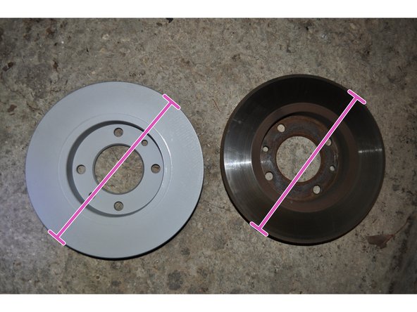 Comparer les dimensions exactes des disques de frein