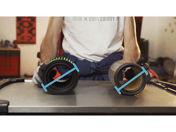 
Compare the dimensions of the new filter with the old one
