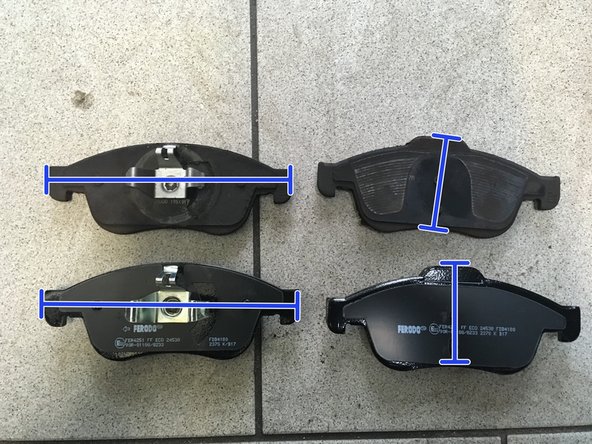 Vérifier que les nouvelles plaquettes correspondent