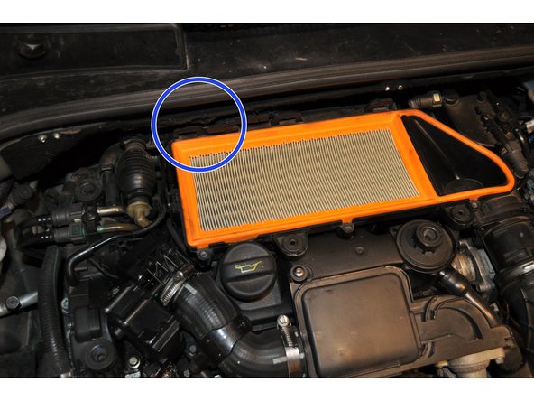 
Disconnect the intake air pressure sensor located under the windshield bay
