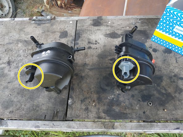 s'assurer que le filtre neuf a bien la partie électrique