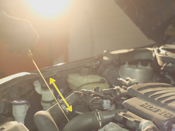 Replacer la jauge de niveau d'huile et la retirer pour vérifier le niveau d'huile