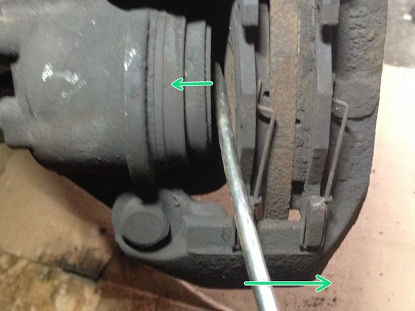 
Push the piston back using a sturdy flathead screwdriver
