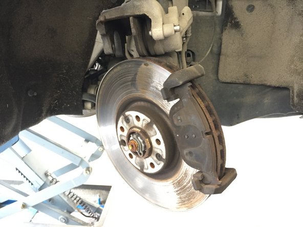 
Remove the caliper to access the brake pads
