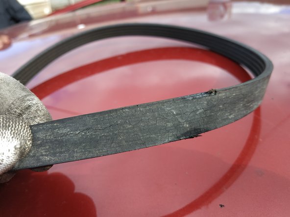 la courroie d'alternateur était très abîmée