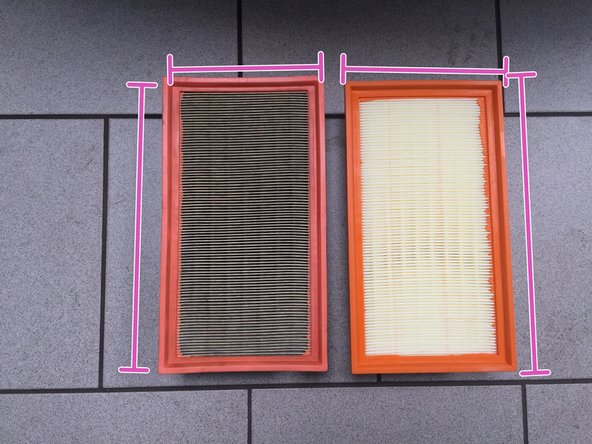 Vérifier la correspondance entre l'ancien et le nouveau filtre à air