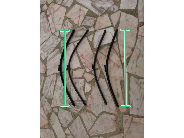 Vérifier que les essuies glaces neufssont de mêmes longueur et mêmes fixation