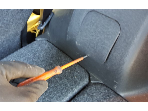 Dans le coffre retirez le boîtier de protection à l'aide d'un petit tournevis plat.