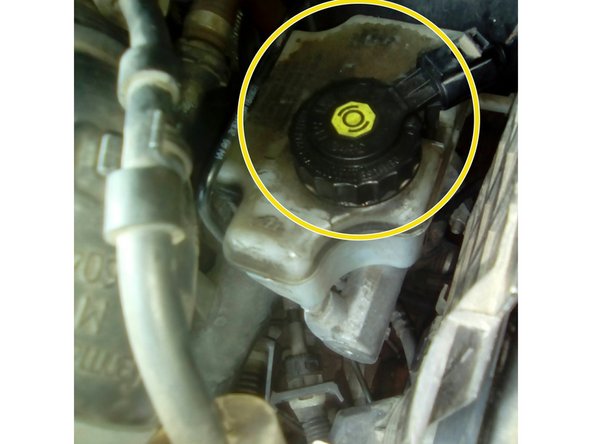 démontez le bouchon de remplissage de liquide de frein  et faites l'appoint tout au long de l'étape de purge du circuit.