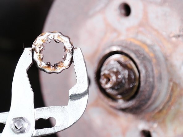 Retirez la bride de l'écrou à l'aide d'une pince