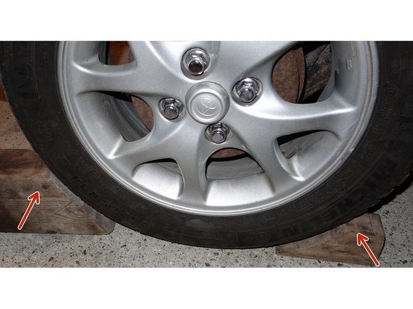 Caler les roues arrières du véhicule.