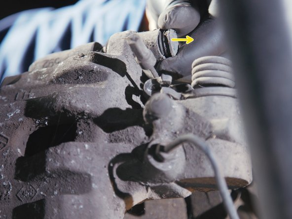 Retirer les deux caches poussière derrière l'étrier de frein