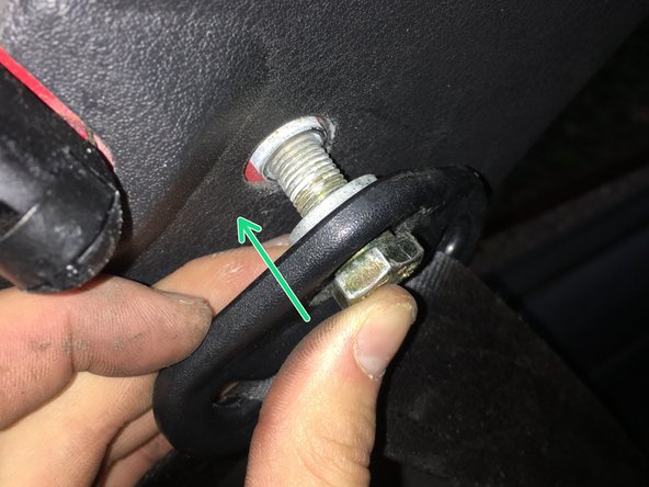 
Place the washer on the other side of the loop, body side
